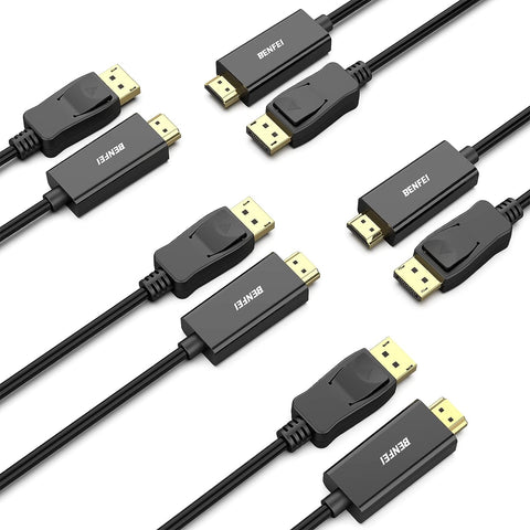 BENFEI DisplayPort to HDMI 6 Feet Cable, 5 Pack DisplayPort to HDMI Male to Male Adapter Gold-Plated Cord Compatible with Lenovo, HP, ASUS, Dell and Other Brand