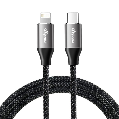 Apone iPhone Charger Cord 5FT iPhone Fast Charging Cable Lightning to Type C Charger Cable for iPhone 13/12/12 PRO Max/12 Mini/11/11PRO/XS/Max/XR/X/8/8Plus/iPad Charging Black