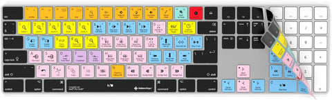 Avid Pro Tools Keyboard Cover | Fits Wireless Apple Magic Keyboard with Numeric Pad | Edit Faster with Genuine Editors Keys