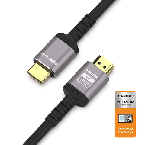 Tera Grand - Premium High Speed HDMI Certified 2.0 Cable with Aluminum housing, Supports 4K HDR Ultra HD 18 Gbps, 4K 60Hz HDCP 2.2, 10 Feet