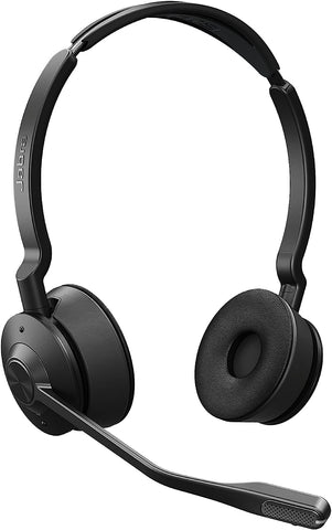 Jabra Engage 55 Stereo Wireless Headset with Link 400 USB-C DECT Adapter – Noise-Cancelling Microphone, Extensive Range, Hearing Protection – Certified for Google Meet and Zoom – Black