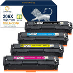 Colorking (with Chip) Compatible Toner Cartridge Replacement for HP 206X 206A W2110A W2110X for HP Color Pro MFP M283fdw M283cdw M255dw M283 M255 Toner Printer (High Yield, Black Cyan Yellow Magenta)