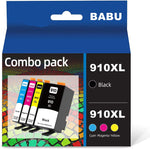 BABU Compatible Ink Cartridges Replacement for HP 910 910XL Work for HP OfficeJet Pro 8025e 8035 8025 8035e 8028 8020 8022 8010 8015 (4PACK)