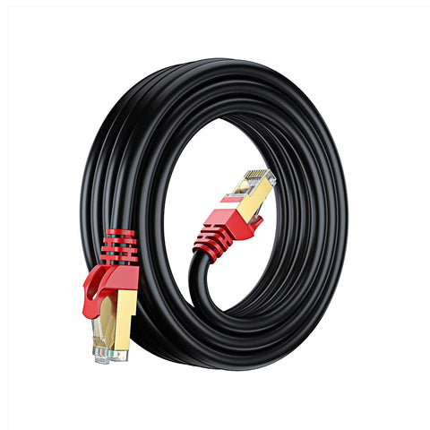 Maximm Cat7 Outdoor Ethernet Cable - 50 Foot - High Speed Direct Burial Waterproof LAN Cable