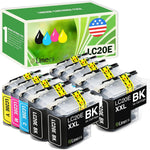 Limeink Compatible Ink Cartridges Replacement for Brother LC20e Ink Cartridges LC20e for Brother Printer Ink MFC-J985DW J5920DW J775DW J985DWXL for Brother LC20em Ink Cartridge (BK/C/M/Y) 10 Pack