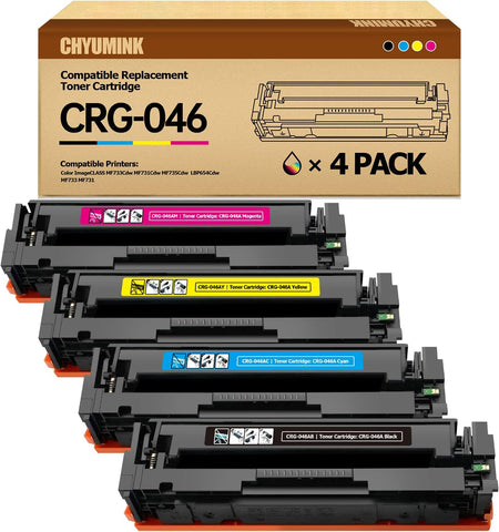 JC Toner Compatible Toner Cartridge Replacement for Canon 046A (Black Cyan Magenta Yellow, 4-Pack)