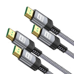 sweguard 8K HDMI 2.1 Cable 48Gbps 2Pack 3.3ft, Ultra High Speed HDMI Braided Cord 8K 60Hz 4K 120Hz 144Hz,3D,RTX 3090 eARC HDR10 4:4:4 HDCP 2.2&2.3,Compatible with Roku TV/PS5/HDTV/Blu-ray