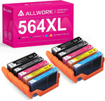 ALLWORK Compatible 564 XL Ink Cartridge Replacement for HP 564XL Combo Pack for HP Photosmart 7520 D5445 D7560 C410 C5390 C6380 B8550 B110c eStation C510a Premium C309a C310b C410d(2K/2PBK/2C/2M/2Y)