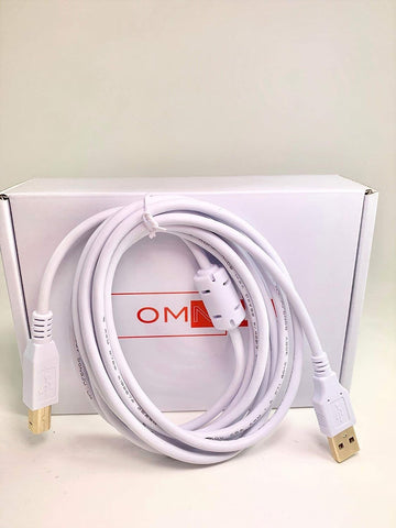 OMNIHIL White 8 Feet Long High Speed USB 2.0 Cable Compatible with EPSON Workforce WF-7710