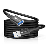 ITD ITANDA USB Extension Cable USB 3.0 Extension Cord Type A Male to Female 5Gbps Data Transfer for Keyboard, Mouse, Playstation, Xbox, Flash Drive, Printer, Camera and More (10FT, Black)