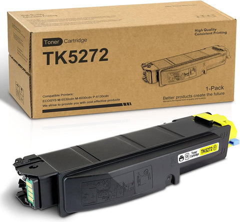 YOISNER TK5272 Toner Cartridge, Replacement for Kyocera TK5142 TK-5142 TK-5142Y 1T02NRAUS0 M-6530cdn M-6030cdn P-6130cdn Printer Toner (1 Pack, Yellow)