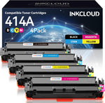 INKCLOUD ?with Chip? 414A Toner Cartridges 4 Pack Compatible Toner Cartridge for HP 414A 414X W2020A Work with HP Color Pro MFP M479fdw M479fdn M454dw M454dn Printer Ink (Black Cyan Magenta Yellow)