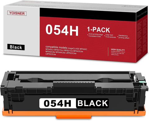 YOISNER 054H Black High Capacity Cartridge Compatible 1 Pack 054H Replacement for Canon ImageCLASS MF640C MF645Cx MF641Cw LBP621Cw MF643Cdw MF642Cdw Printer