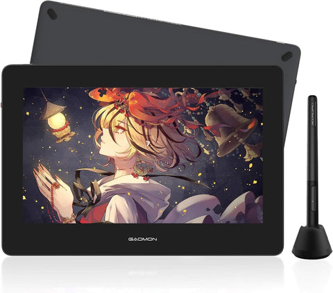 GAOMON PD1320 13.3 Inches Tilt Support Graphics Drawing Tablet with 86% NTSC Full-Laminated IPS Screen Pen Display-Gray