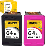 64XL Ink Cartridge Combo Pack Replacement for HP Ink 64, Works with HP Envy Photo 7855 7858 7155 6252 7800 7100 Envy Inspire 7255e 7955e 7958e 7900e Tango Series Printer (1 Black, 1 Tri-Color)