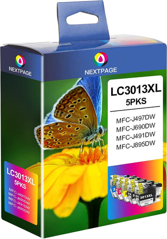 NEXTPAGE LC3013 Ink Cartridges Replacement for Brother LC 3013 LC-3013 XL Work with Brother MFC-J491DW MFC-J497DW MFC-J690DW MFC-J895DW Printer (LC3013XL 2 Black, 1 Cyan, 1 Magenta, 1 Yellow)