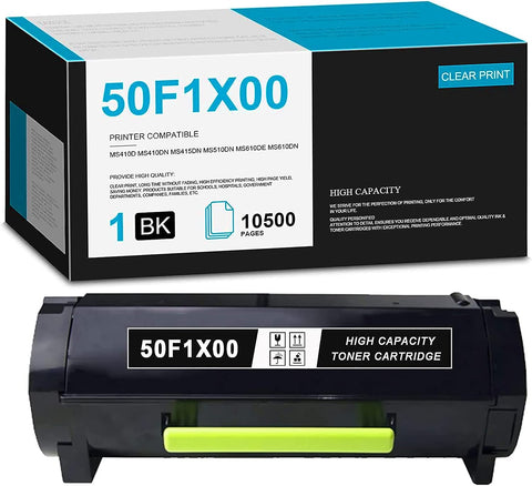 EAXIUCE 1 Pack 50F1X00 High-Yield Black Toner 501X Toner Cartridge Compatible Replacement for Lexmark MS410d MS410dn MS415dn MS510dn MS610de MS610dn MS610dte MS610dtn Printer