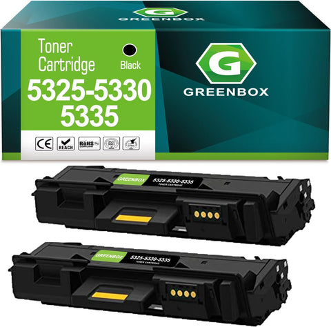 GREENBOX Compatible 006R01159 High-Yield Toner Cartridge Replacement for Xerox 5325 5330 5335 006R01159 for WorkCentre 5325 5330 5335 Printer (2 Black )