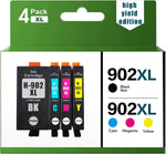 902XL Ink Cartridges Replacement for HP 902XL 902 XL Ink Cartridge Compatible with OfficeJet Pro 6978 6968 6958 6962 6970 6954 6960 6950 6979 Printers (Black Cyan Magenta Yellow)