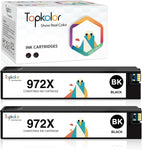 Topkolor Compatible 972X Ink Cartridges Replacement for HP 972X 972 X Work with PageWide Pro 477dw 577dw 452dw 477dn 452dn 577z 552dw P55250dw Printers (2 Black)