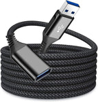 sweguard USB 3.0 Extension Cable 6.6ft Type A Male to Female USB 3.0 Extension Cord Nylon Braided Supports High Speed 5Gbps Compatible with USB Keyboard,Flash Drive,Hard Drive,Printer & More-Black