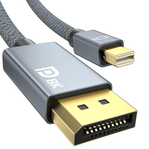 ULT-WIIQ 8K Mini DisplayPort to DisplayPort Cable 6.6ft, Mini DP to DP 1.4 Cable, Support 8K@60Hz, 4K@144Hz, 2K@240Hz, Gold-Plated Thunderbolt 2 to DP Cord for MacBook Air/Pro, Surface Pro, Monitor