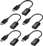 Moread DisplayPort (DP) to HDMI Adapter, 5 Pack, Gold-Plated Uni-Directional Display Port PC to HDMI Screen Converter (Male to Female) Compatible with HP, Dell, Lenovo, NVIDIA, AMD & More, Passive