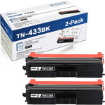 MaxColor 2 Pack Black TN433BK Toner Compatible TN433 TN433 High Yield Toner Cartridge Replacement for Brother HLL8360CDW L8260CDW DCPL8410CDW MFCL8610CDW L8690CDW L8900CDW L9570CDWT L9570CDW Printer.