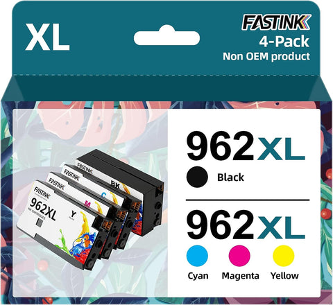 Compatible 962XL Ink Cartridges Combo Pack | High Yield | with Upgraded Chips | Replacement for HP Officejet Pro 9015e 9025e 9018e 9018 9010 9025 9015 9020 Printer Ink,4 Pack