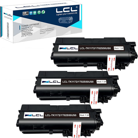 LCL Compatible Toner Cartridge Replacement for Kyocera TK1172 TK-1172 1T02S50US0 EcoSys M2040 DN M2540 DN M2540 DNE M2540 DNW M2540 Series M2640 IDW (3-Pack Black)