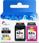 Ubinki 62XL Ink Cartridges Black Color Combo Pack Replacement for HP 62 hp62 XL 62XL for Envy 5540 5640 5660 7644 7645 OfficeJet 5740 8040 OfficeJet 200 250 Series Printer(1 Black, 1Tri-Color, 2-Pack)