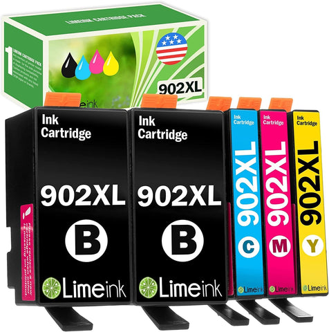 Limeink Compatible Ink Cartridges for HP 902 Ink Cartridges for HP Printers for HP 902xl Ink Cartridges Combo Pack for HP Printers for HP Ink 902 XL for HP Officejet Pro 6978 902xl Black Color