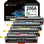 206A Toner Cartridges 4 Pack (with CHIP) Compatible with HP 206A 206X Toner Cartridges HP Set for HP Color Laserjet Pro MFP M283fdw M283cdw M283fdn M282nw M255dw M255nw Printers (4-Pack)