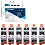 LCL Compatible Ink Cartridge Replacement for Canon PGI-35 PGI35 1509B002 PIXMA IP100B PIXMA IP100 PIXMA IP110 PIXMA mini260 PIXMA mini320 TR150 (6-Pack Black)