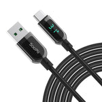 SOOPII USB C Cable,3.1A PD Fast Charging Type-C Cable with LED Display Nylon Braided,USB A to USB C Cable for Samsung Galaxy S10/S9/S8/S20 Plus/Note 10/9/8,Moto G/LG and Other USB C Charger (10ft)