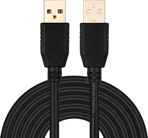 USB A to A Male Cable 50Ft,Tan QY USB to USB Cable USB Male to Male Cable Double End USB Cord with Gold-Plated Connector for Hard Drive Enclosures, Printers, Modems, Cameras(15M/50Ft)