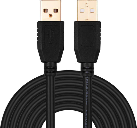 Tan QY USB A to A Male Cable 30Ft, USB to USB Cable USB Male to Male Cable Double End USB Cord with Gold-Plated Connector for Hard Drive Enclosures, Printers, Modems, Cameras(10M/30Ft)