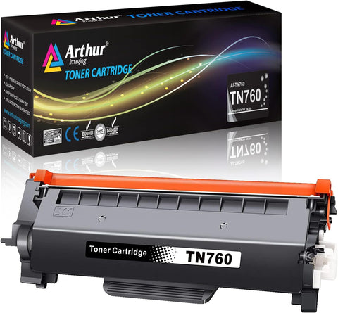 Arthur Imaging WITH CHIP Compatible Toner Cartridge Replacement for Brother TN760 TN 760 TN730 to use with HL-L2350DW HL-L2395DW HL-L2390DW HL-L2370DW MFC-L2750DW MFC-L2710DW DCP-L2550DW (Black 1Pack)