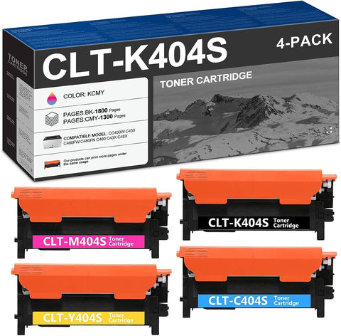 404S Toner Cartridges (4Pack, BK/C/M/Y) - EAXIU Compatible CLT-K404S CLT-C404S CLT-M404S CLT-Y404S Replacement for Xpress C430W C430 C480FW C480FN C480 C43x Series C48x Series Printer