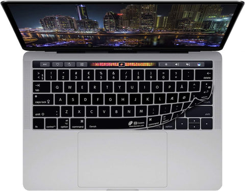 KBCovers - Keyboard Cover for Danish Language fits Apple MacBook Pro 13 & 15 inch w/Touch Bar (Late 2016+)