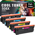 Cool Toner Compatible Toner Cartridge Replacement for HP 508X CF360X 508A CF360A Work with Color Enterprise M553dn M553 M577 CF361X CF362X CF363X Printer Ink (Black Cyan Yellow Magenta 4-Pack)