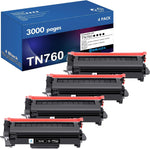 inkalfa TN760 TN730 Toner Cartridge Replacement for Brother TN760 TN 760 TN-760 TN730 TN-730 for MFC-L2710DW HL-L2395DW MFC-L2750DW HL-L2370DW L2390DW L2350DW Printer Ink (Black, 4-Pack)