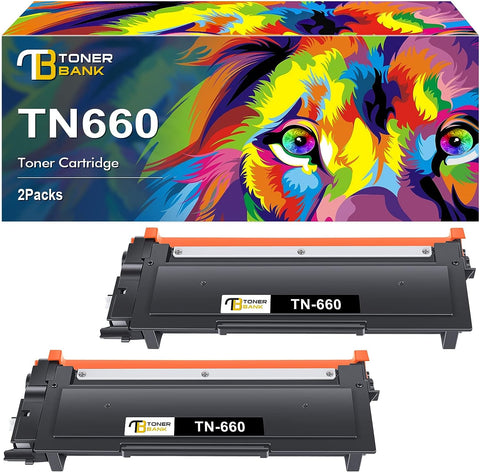 Toner Bank Compatible TN660 TN630 Toner Cartridge Replacement for Brother TN660 TN630 TN 660 630 TN-660 TN-630 HL-L2380DW MFC-L2700DW HL-L2300D HL-L2320D HL-L2340DW L2540DW Printer Ink (Black, 2-Pack)