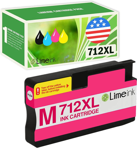 Limeink Compatible Ink Cartridges Replacement for HP 712 Ink Cartridges 712XL Ink for HP for DesignJet T650 T630 T230 T210 Studio Plotter Printers (1 Magenta)