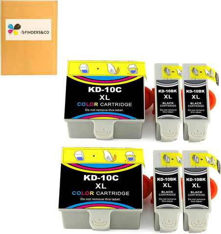 Compatible Kodak 10XL 10B 10C Combo Ink Cartridge Replacement for Kodak Easyshare 5100 5300 5500 ESP 3250 5250 ESP3 ESP5 ESP7 ESP9 Hero 7.1 9.1 Printers (4BK, 2C)