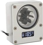 Kafuty-1 Water Flow Meter for PC, Water Cooling Flow Meter Indicator for PC Water Cooling System, Small 3Pin 12V Flow Meter with LCD Display(Silver)