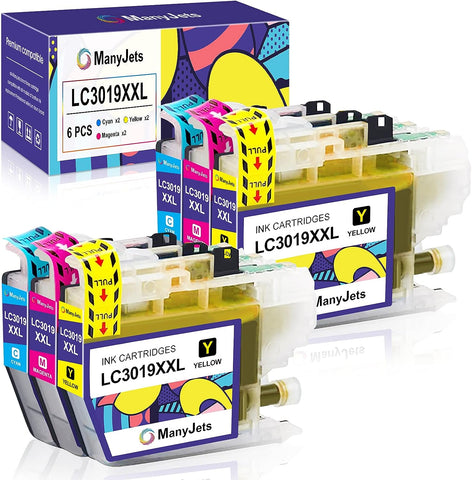 ManyJets LC3019XXL Compatible Ink Cartridge Replacement for Brother LC3019 LC3019XXL LC3017 Work with Brother MFC-J5330DW MFC-J6930DW MFC-J6530DW MFC-J5335DW MFC-J6730DW Printer (2C,2M,2Y,6-Pack)