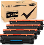 v4ink 4PK Compatible 48A Toner Cartridge Replacement for HP 48A CF248A Toner Cartridge Black Ink for use in HP Pro M15w M15a M16w M16a MFP M29w M29a M28w M28a Printer