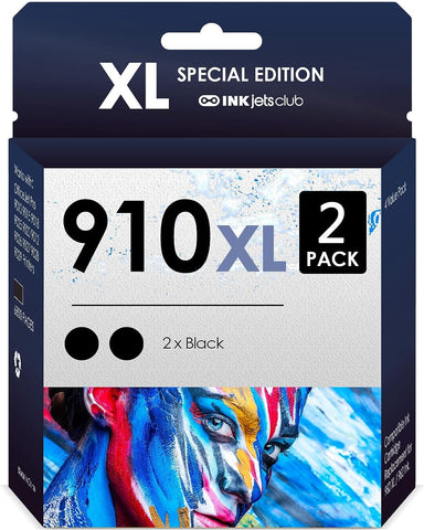 INKjetsclub Compatible Replacement for 910xl. Works with OfficeJet Pro 8035e 8025e 8025 8022 8028 8035 8020 8015 Printers. 2 Pack (Black)