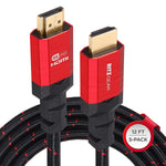 4K HDMI 2.0 Cable 12 ft. [5 Pack] by RitzGear. 18 Gbps Ultra High Speed Braided Nylon Cord & Gold Connectors - 4K@60Hz/UHD/3D/2160p/1080p/ARC & Ethernet. Compatible with UHD TV/Monitor/PC/PS5/Xbox